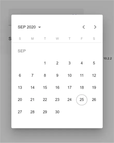 date range picker in touch UI mode